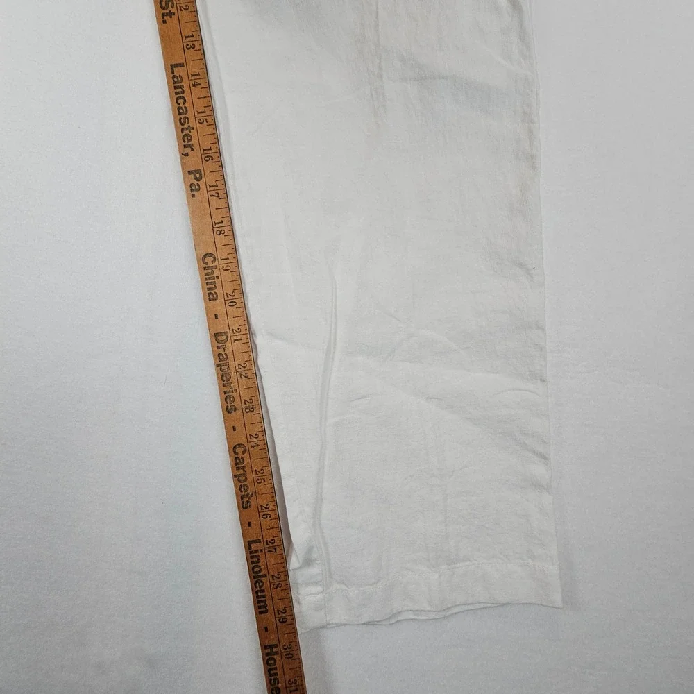Jos. A. Bank Mens 36x30 White Linen Tailored Fit Drawstring Pants Summer Beach